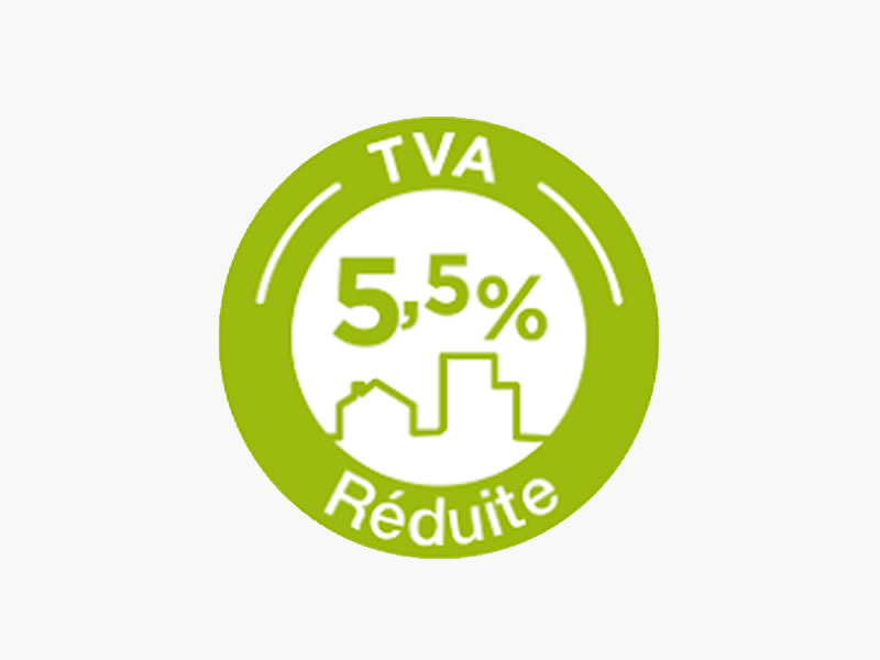 Logo TVA réduite 5,5% pour les travaux de rénovation