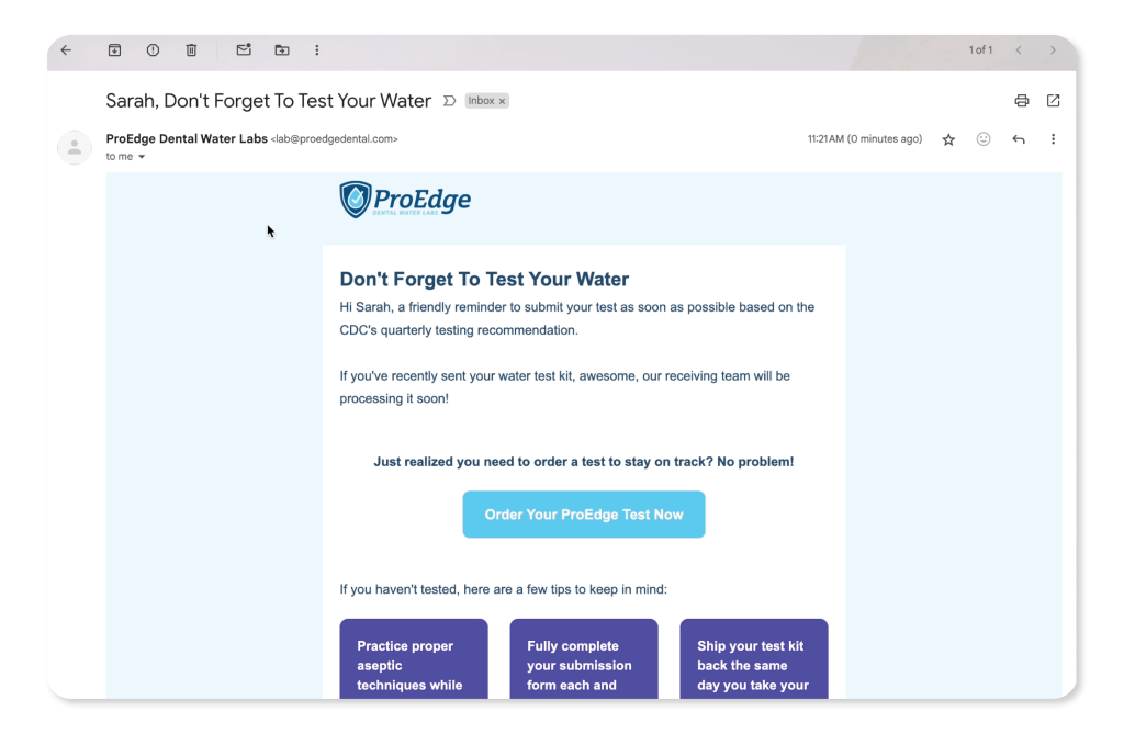 ProEdge Clear Reminders