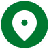 Green map location pin icon on white background