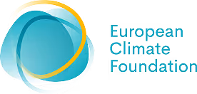 European Climate Foundation logo with curved blue and yellow circular design