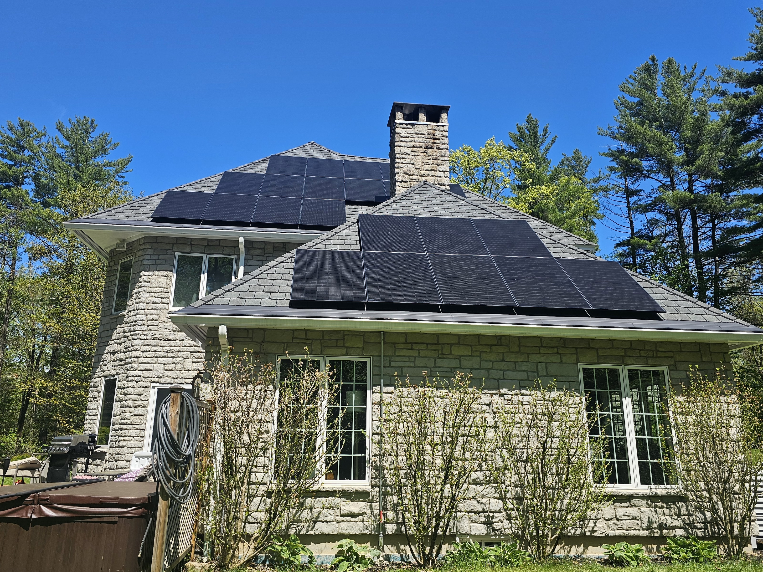 Rooftop solar panel installation in Great Barrington, MA by New England Solar+Green