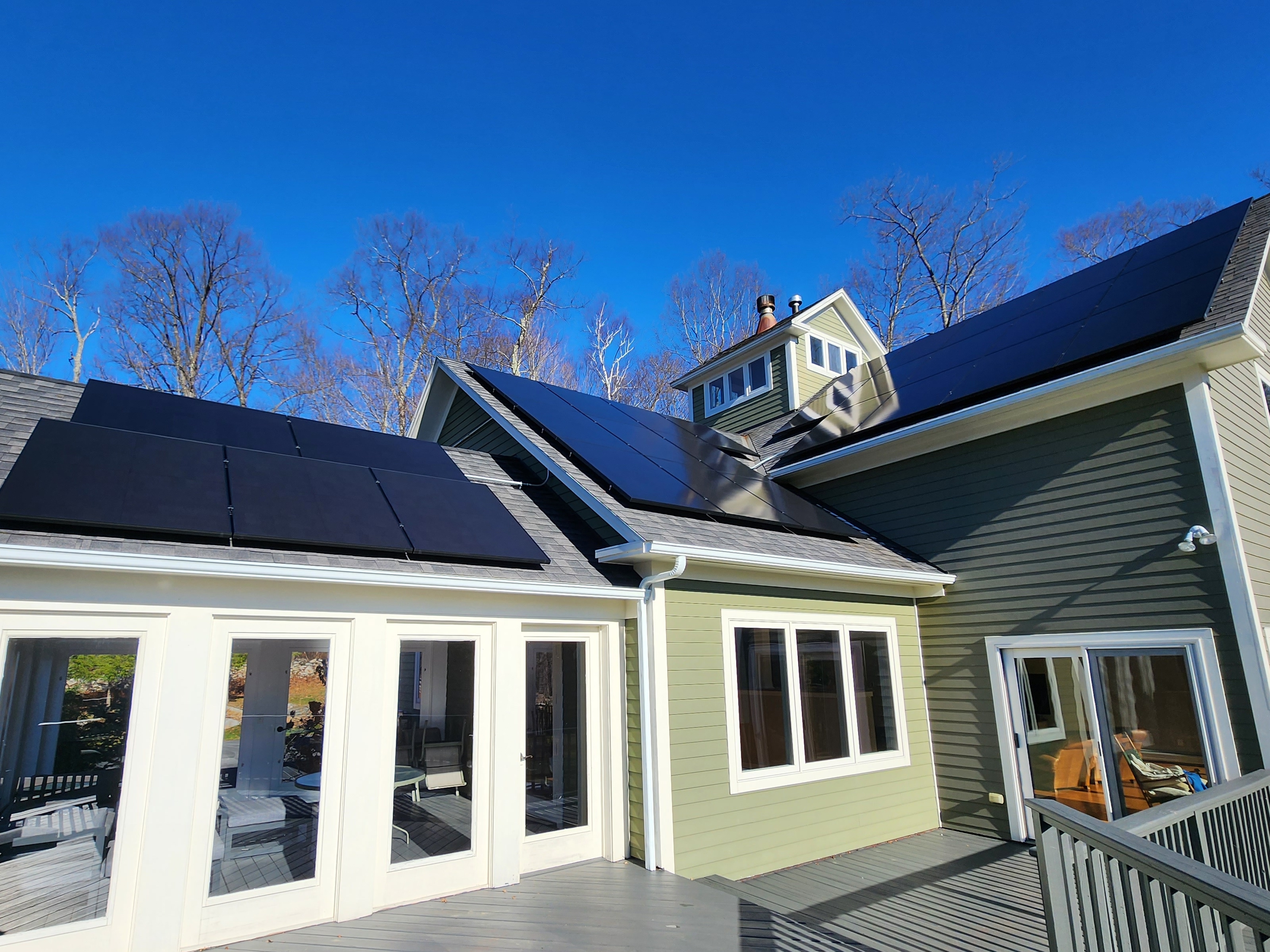 Rooftop solar panel installation in Pownal, VT by New England Solar+Green