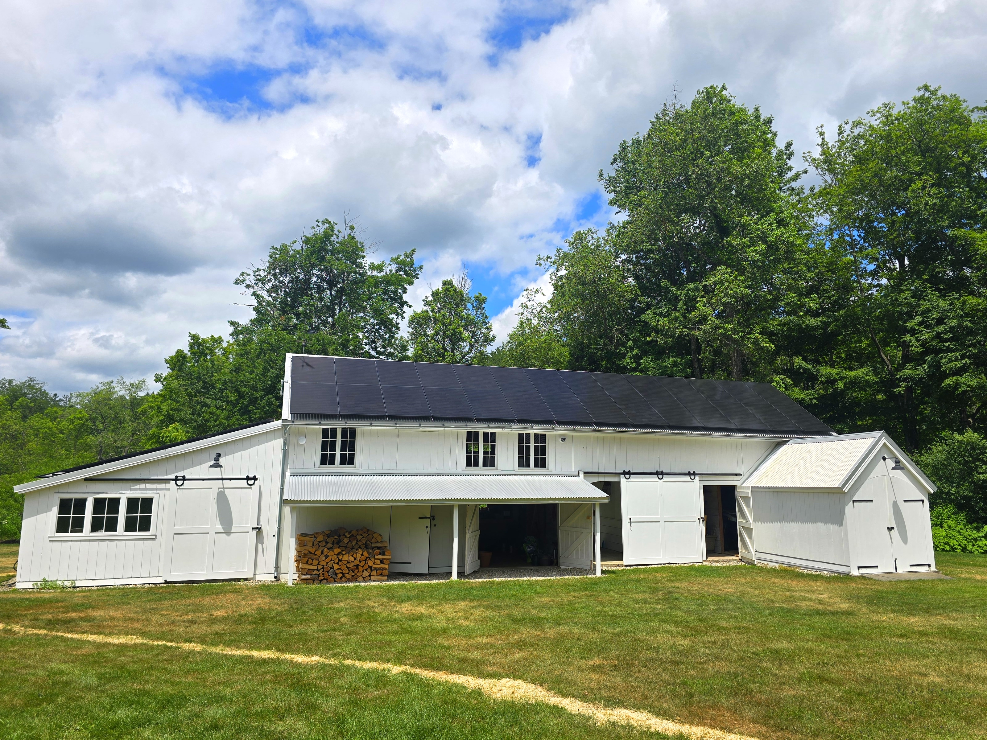 Rooftop solar panel installation in Cummington, MA by New England Solar+Green