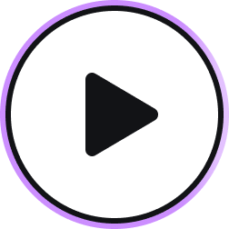 Black play button icon inside a white circle with a purple border.