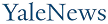 Yale News logo with blue stylized text.
