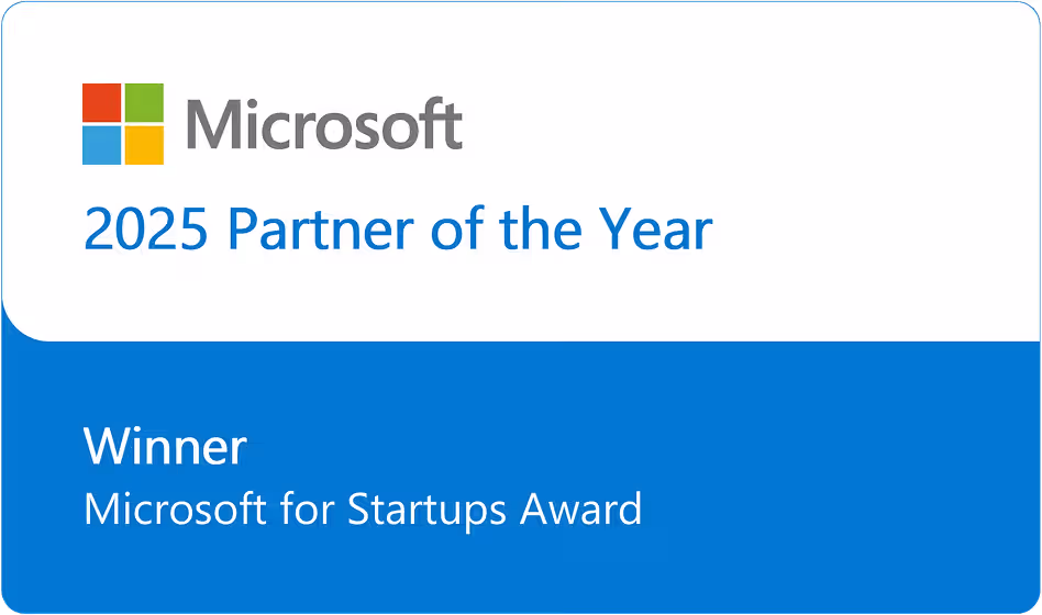 Microsoft award certificate recognizing Faros AI as the 2025 Partner of the Year for the Microsoft for Startups program.