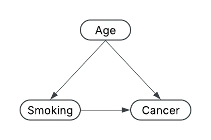 Illustration of the relationship of age, smoking and cancer