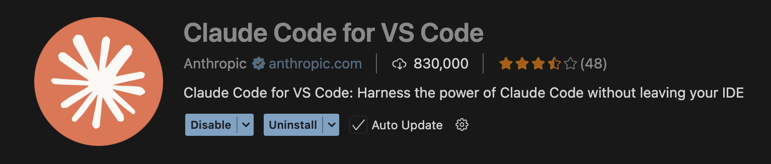 Claude Code extension in VS Code