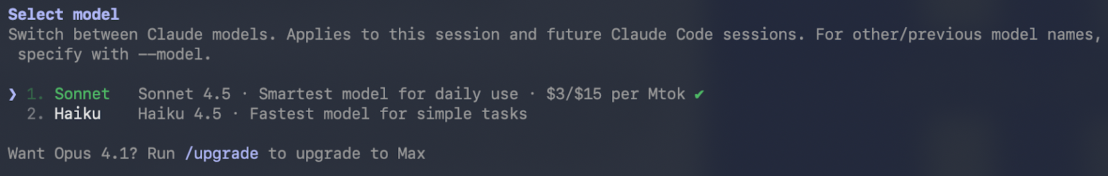 Models provided by Claude Code in pro tier. Claude Code allows you to switch between Sonnet, Haiku and Opus if you are in a Max tier.