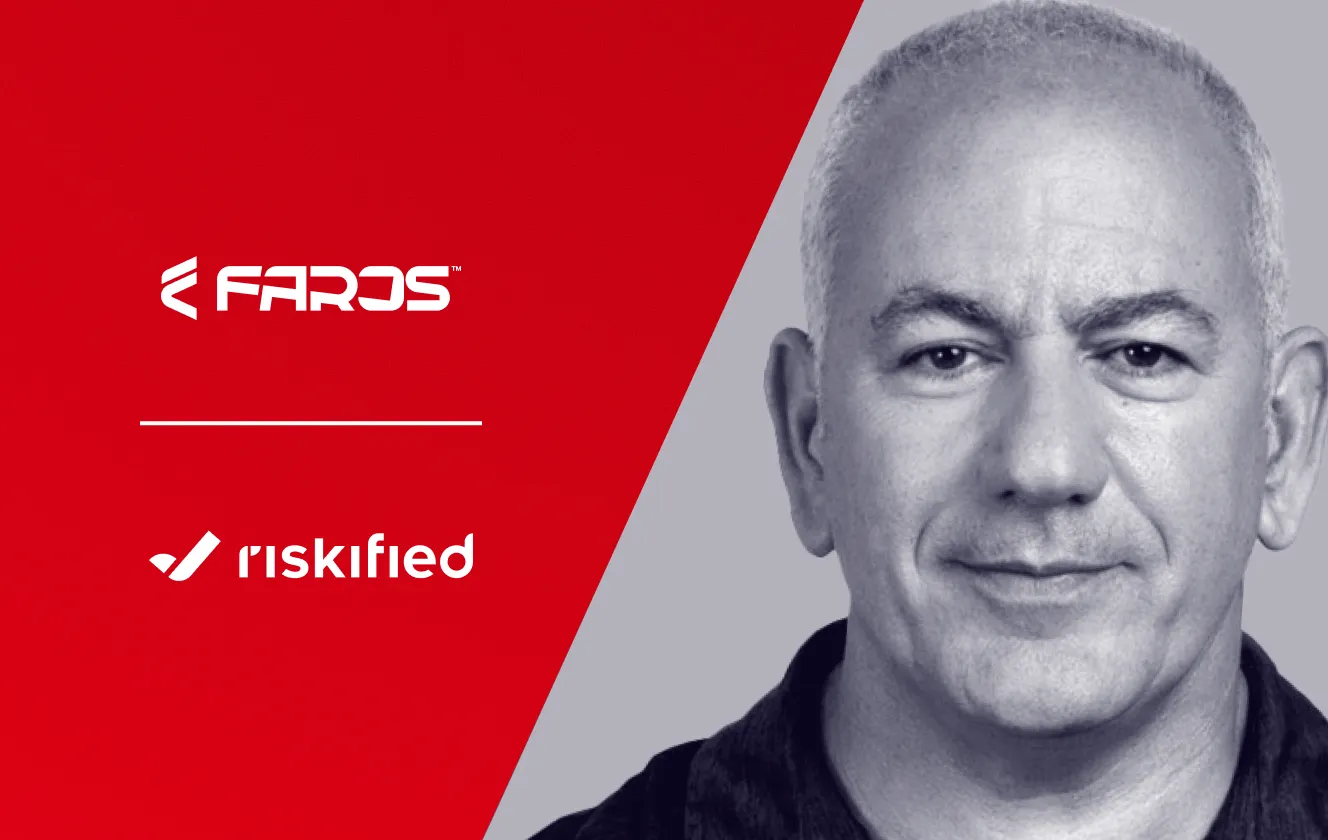 Banner image of Shai Peretz, SVP Engineering at Riskified on a dark blue background with the blog title: Riskified improves agility and devops maturity with a data-driven approach, powered by Faros.