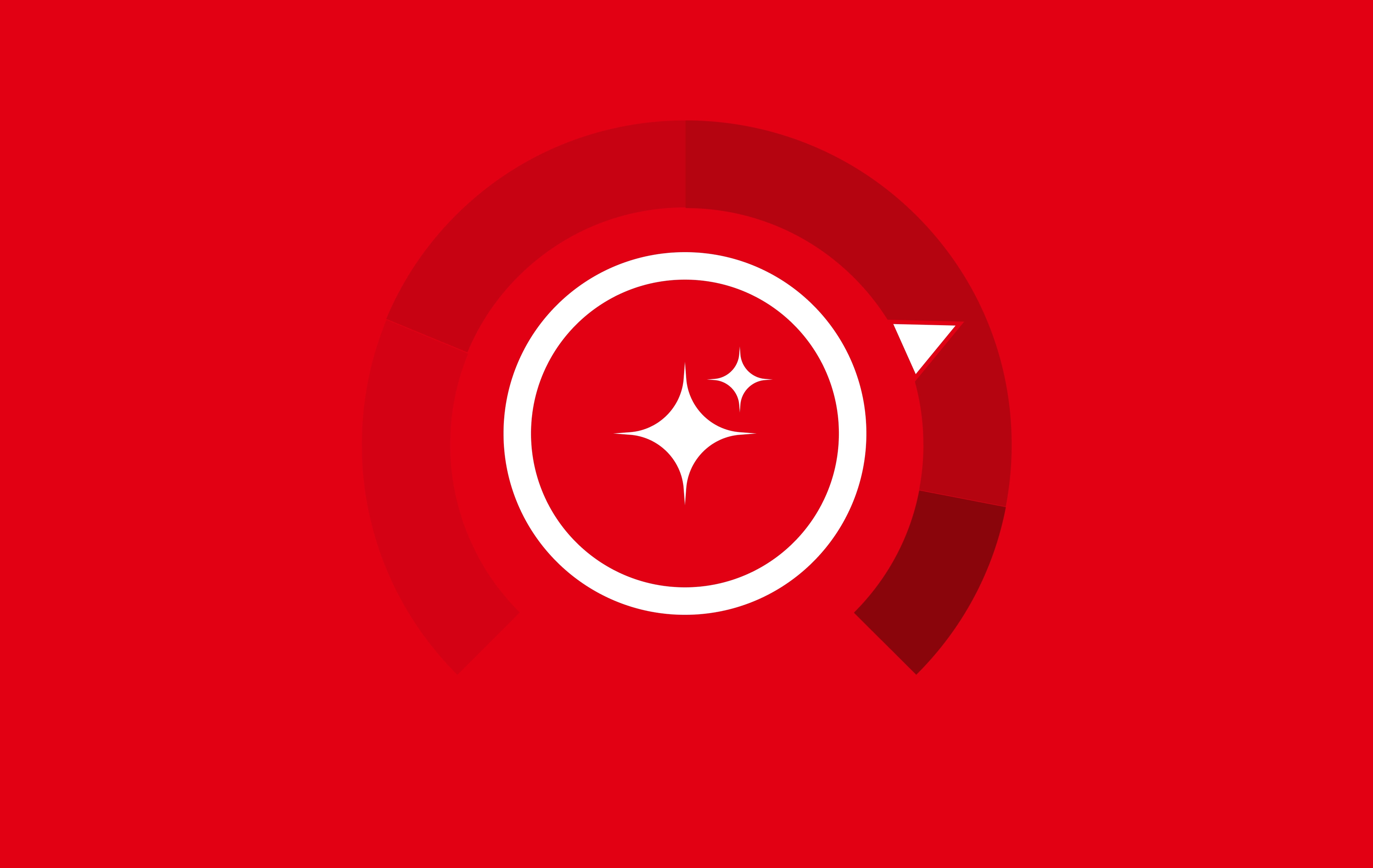 token symbol inside a red gauge on a red background
