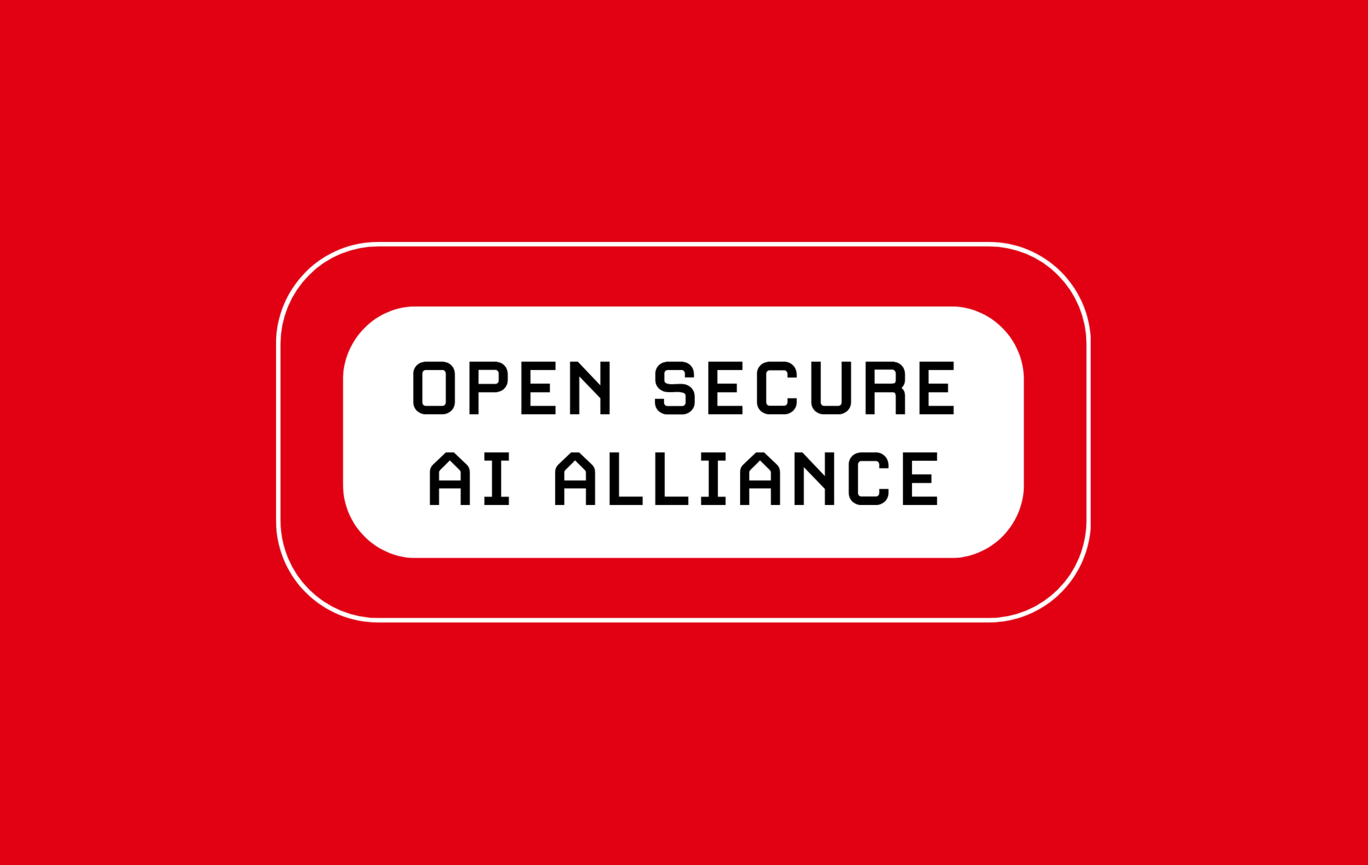 The words "Open Secure AI Alliance" on red background