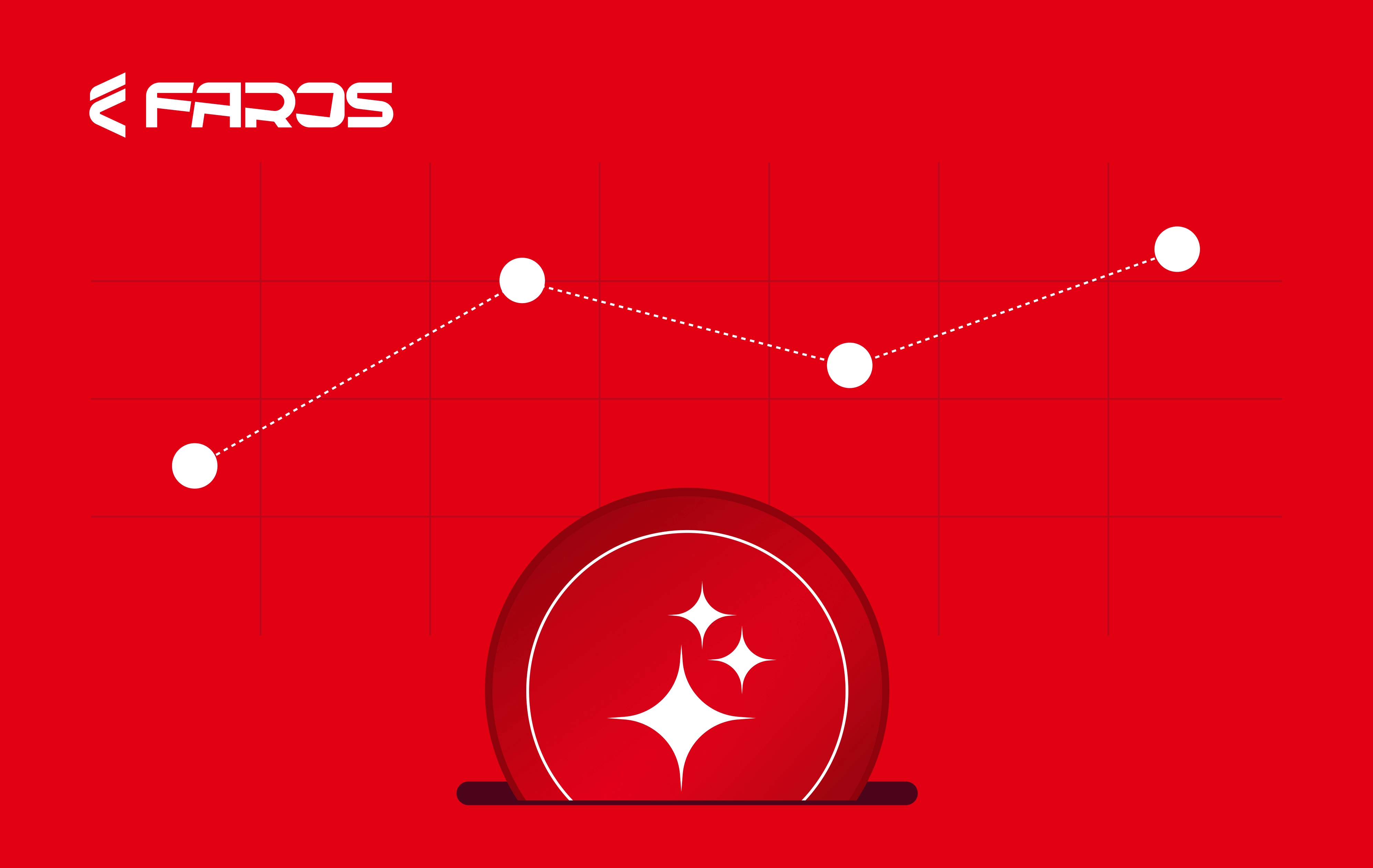 Faros illustration showing an AI token beneath a rising performance graph.