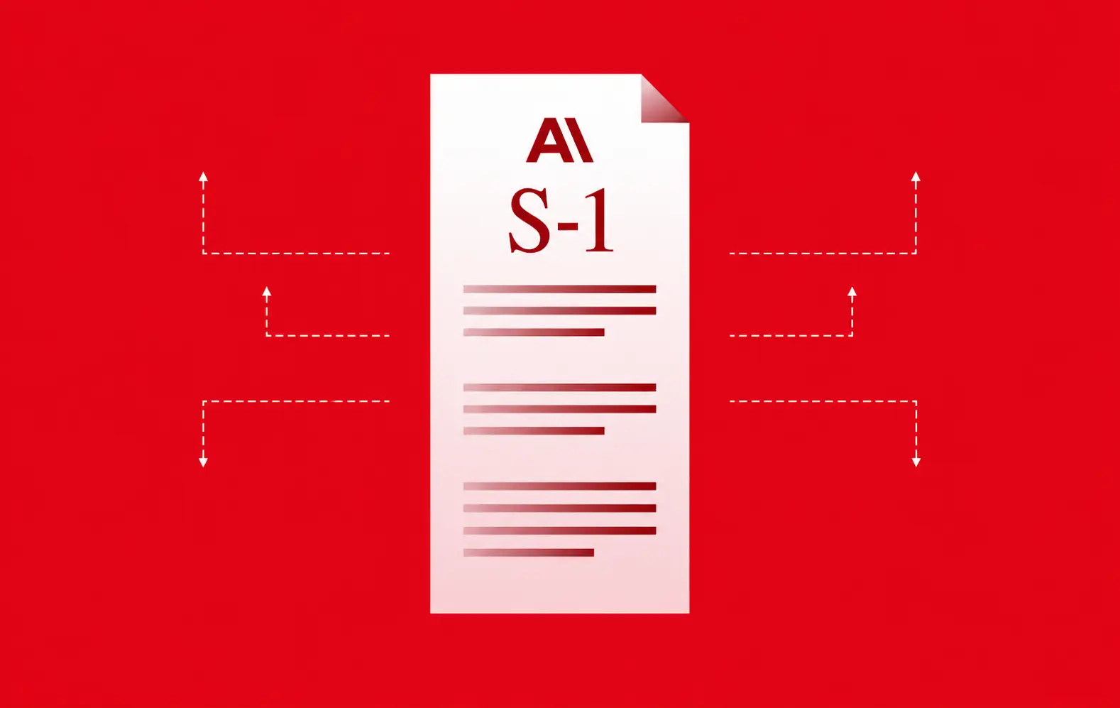A graphic showing the Anthropic S-1 paper on a red background.