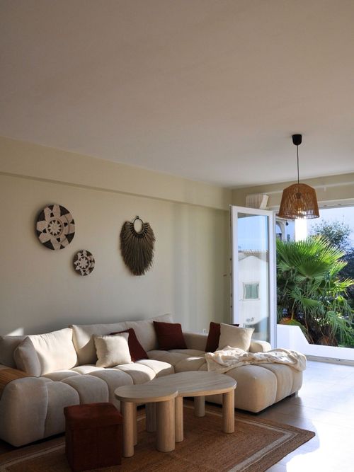 A man sitting in the room in old romantic cottage