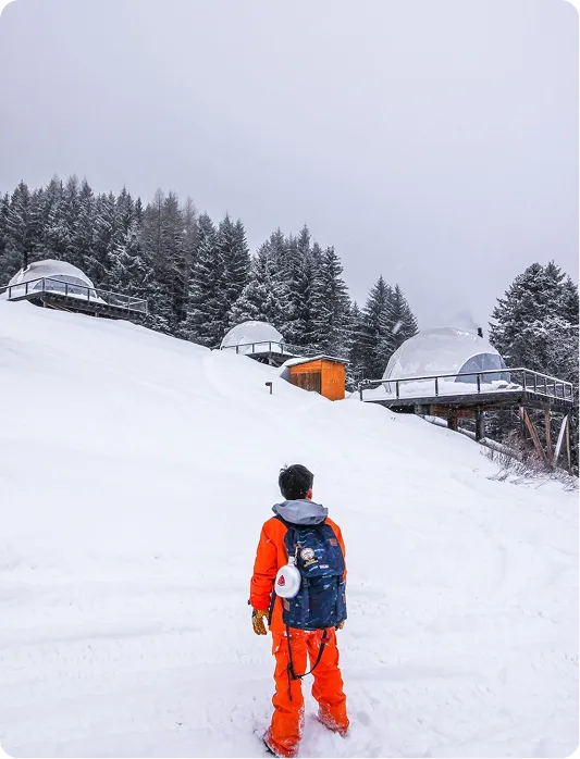 Glamping sous la neige