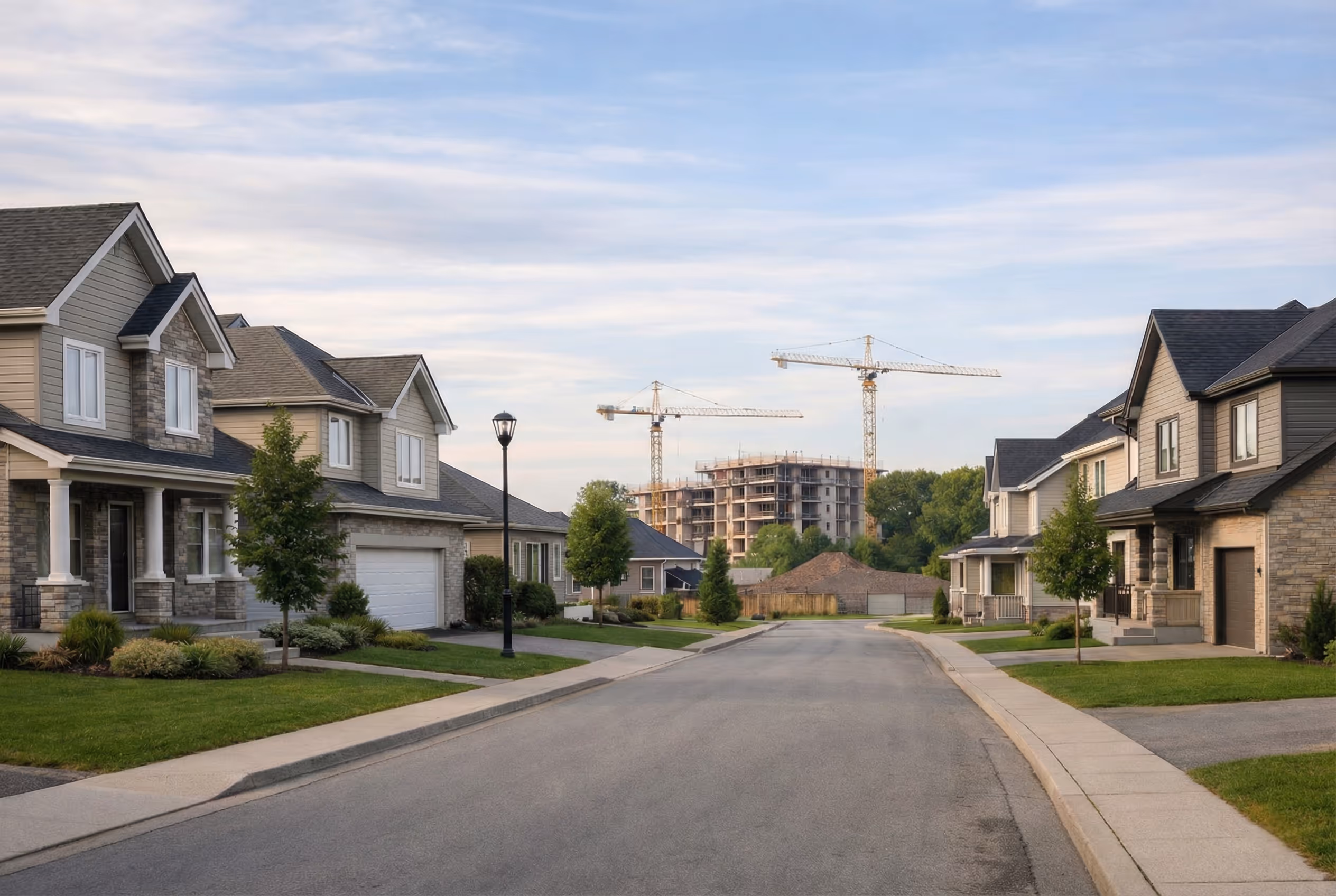 Quartier résidentiel de Châteauguay illustrant la stabilisation du marché immobilier et les tendances projetées pour 2026.