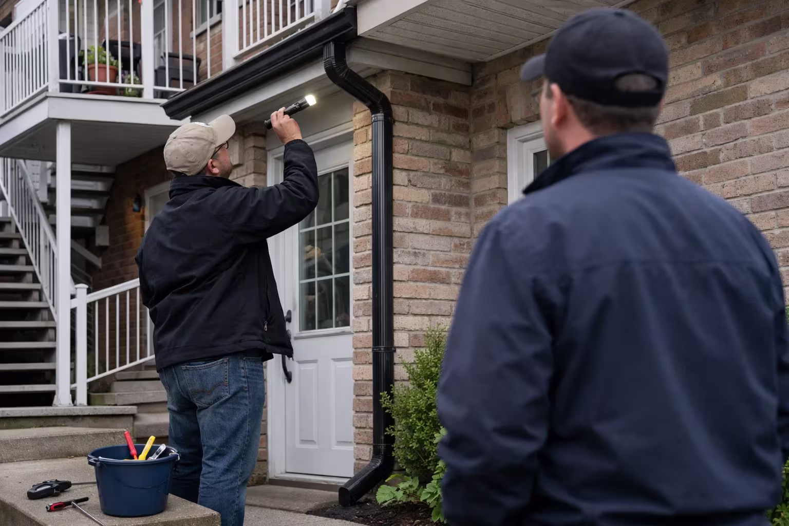 Propriétaire inspectant un duplex pour assurer une bonne gestion locative