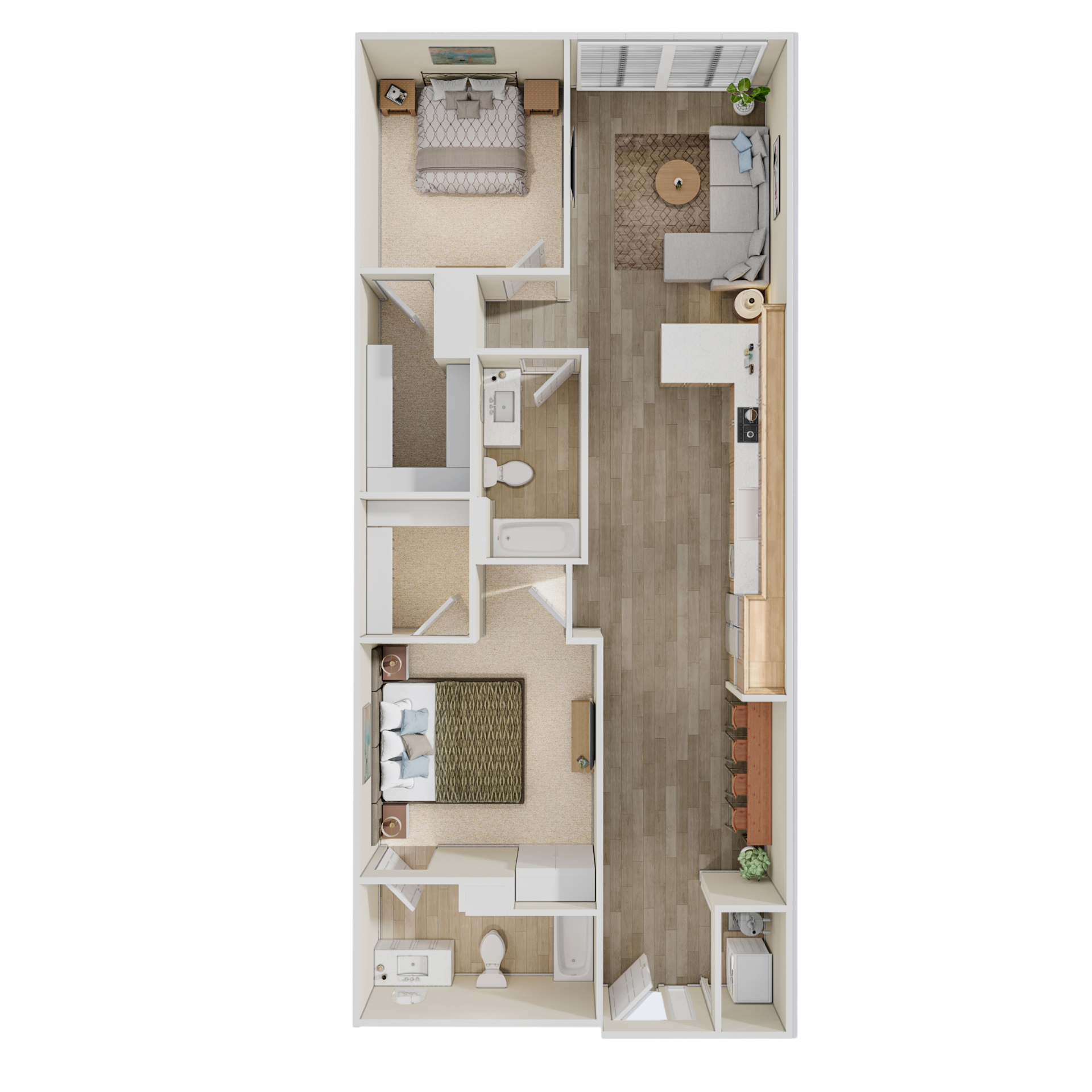 2 Bed 2 Bath layout
