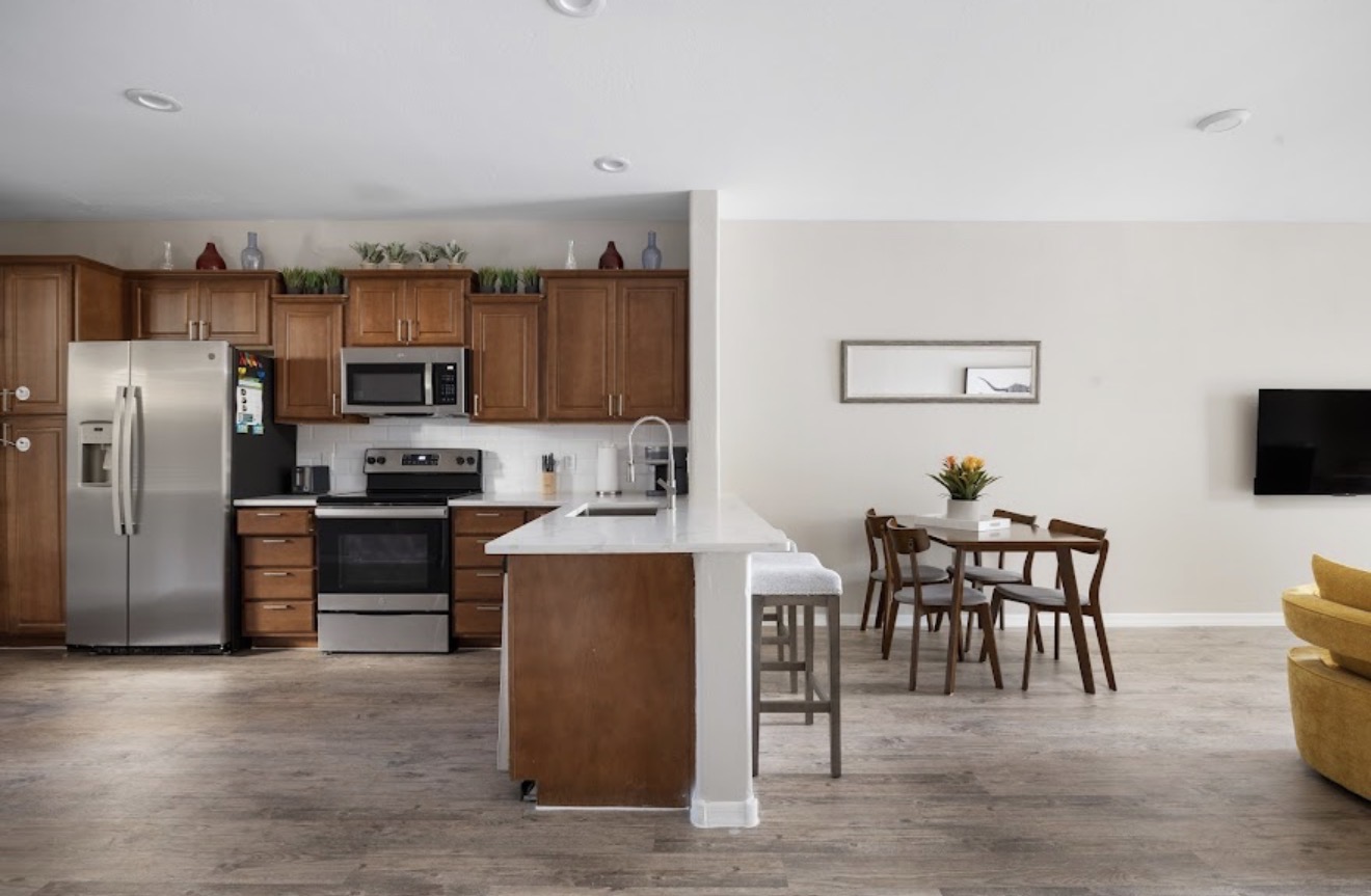 Kitchen and living room