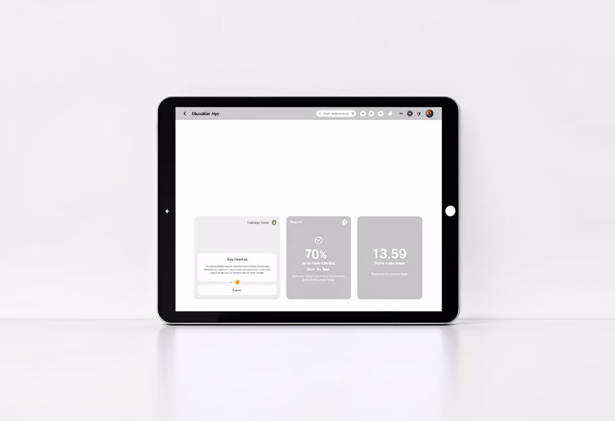 [interface] image of a tablet with an educational app (for edtech)