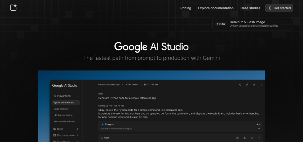 AI studio by Google