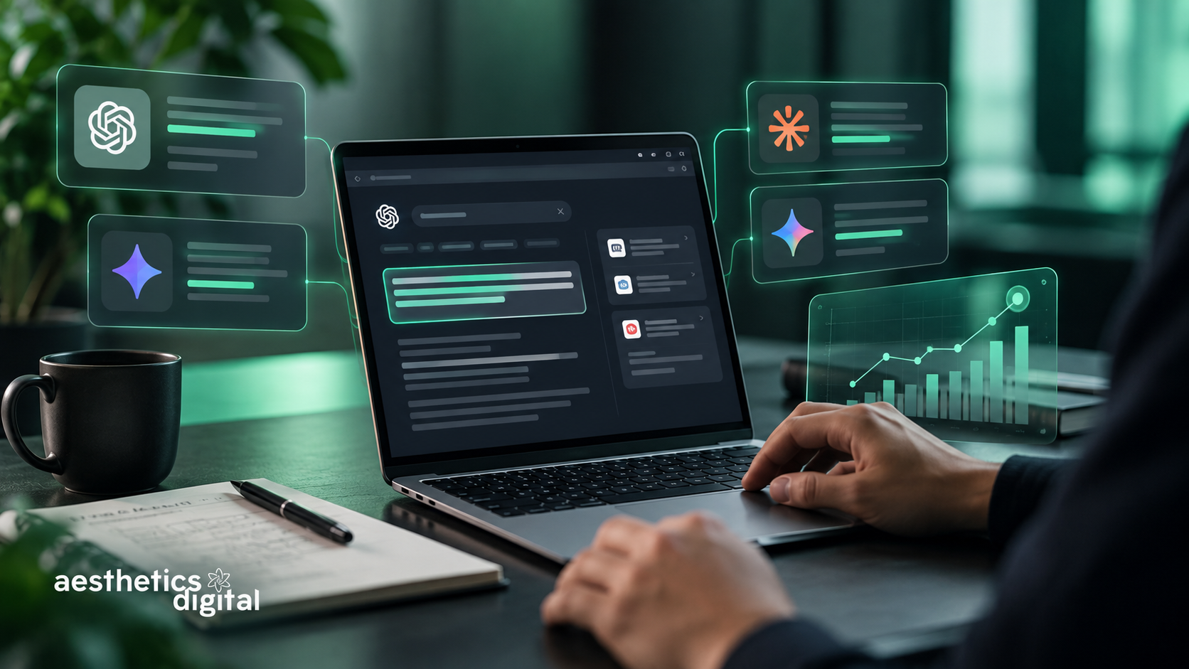 AI search visibility dashboard tracking brand mentions, citations, share of voice, and branded demand