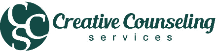 Creative Counseling Services logo with stylized circular design and company name in script font.