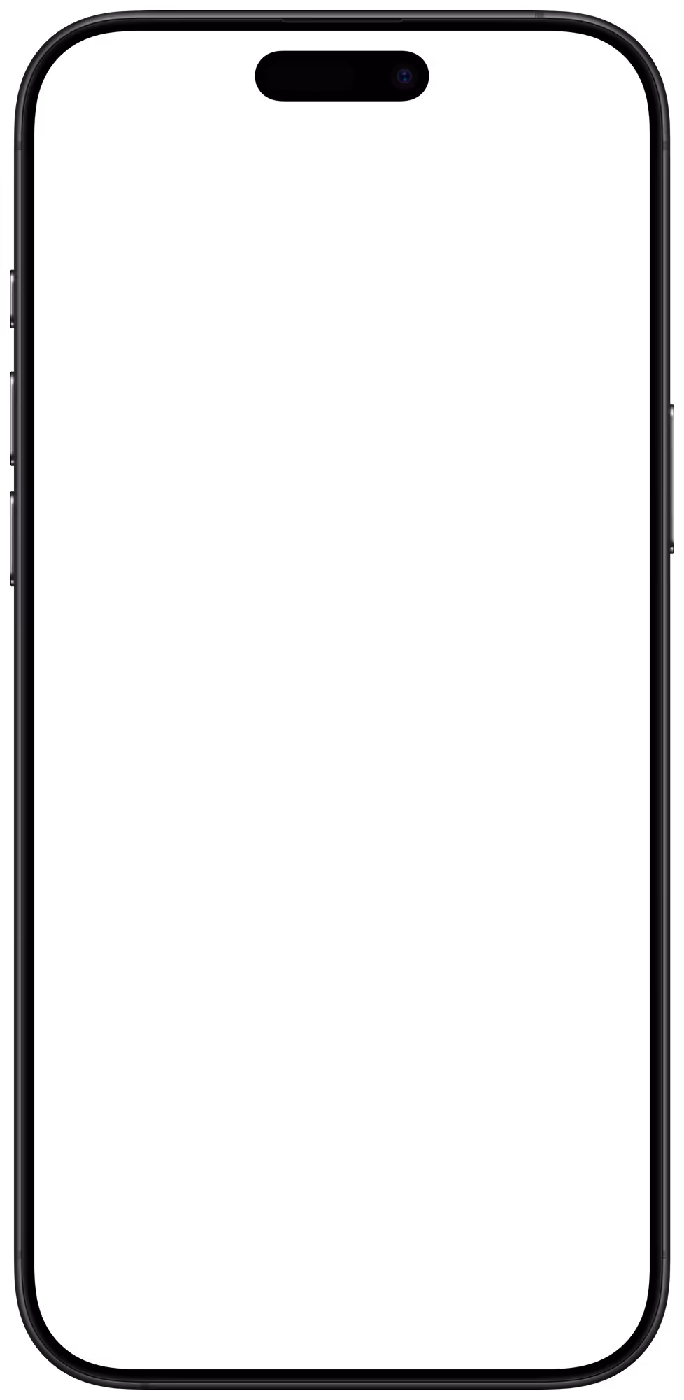 Front view of a modern smartphone with thin bezel and rounded corners, screen turned off.