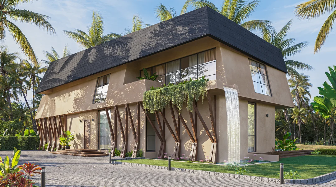 Modern, tropical luxury villa for sale in Morjim, Goa