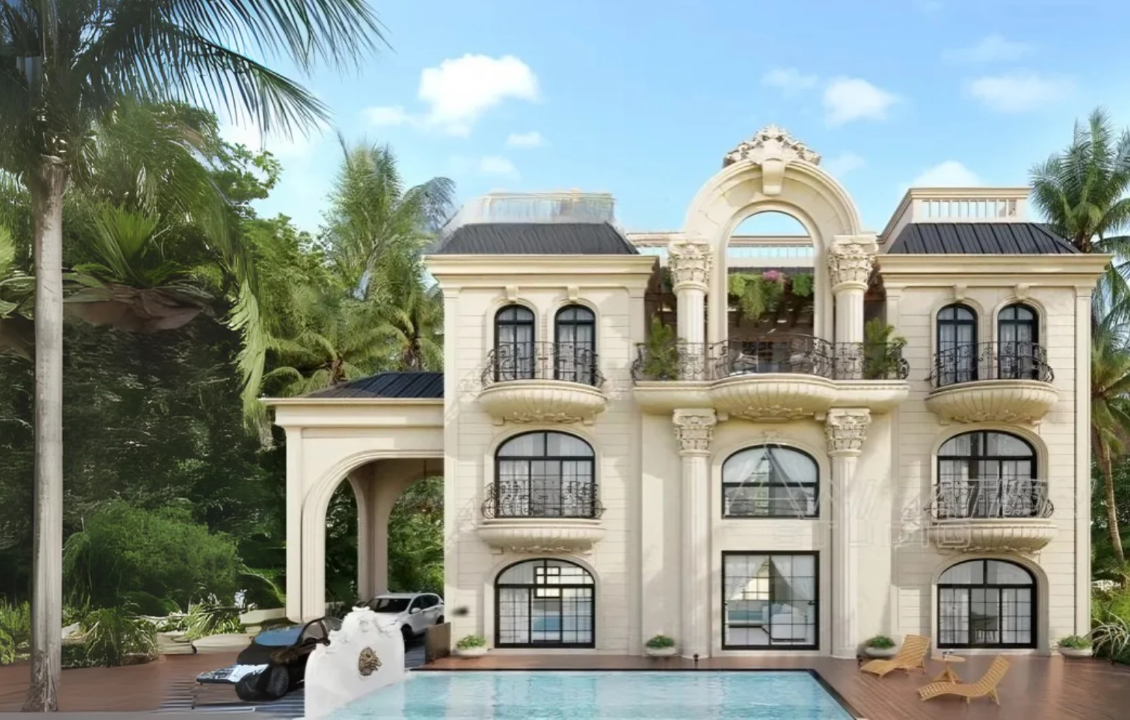 Neo Classical Villa with pool for sale in Anjuna