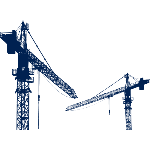 Construction cranes representing career growth, long-term progress, and building momentum