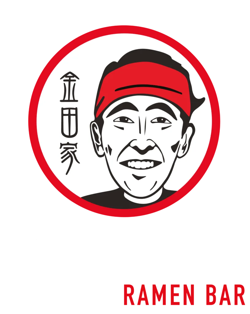 Kanada-Ya Ramen Bar logo featuring a smiling man with a red headband inside a red circle and vertical Japanese characters.