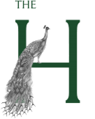 The Holland logo. A peacock perched on the crossbar of a large green letter H with the word 'THE' above it.