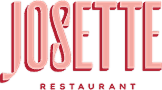 Josette Restaurant logo with stylized pink text on black background.
