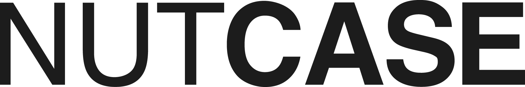 Nutcase brand logo in black bold uppercase letters.
