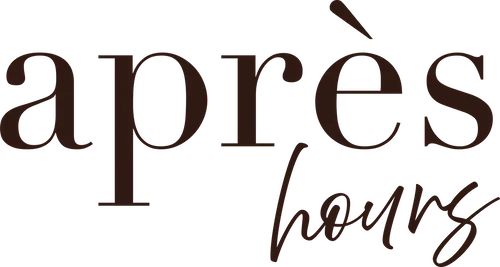 Text logo reading 'après hours' in a combination of serif and script fonts on a transparent background.