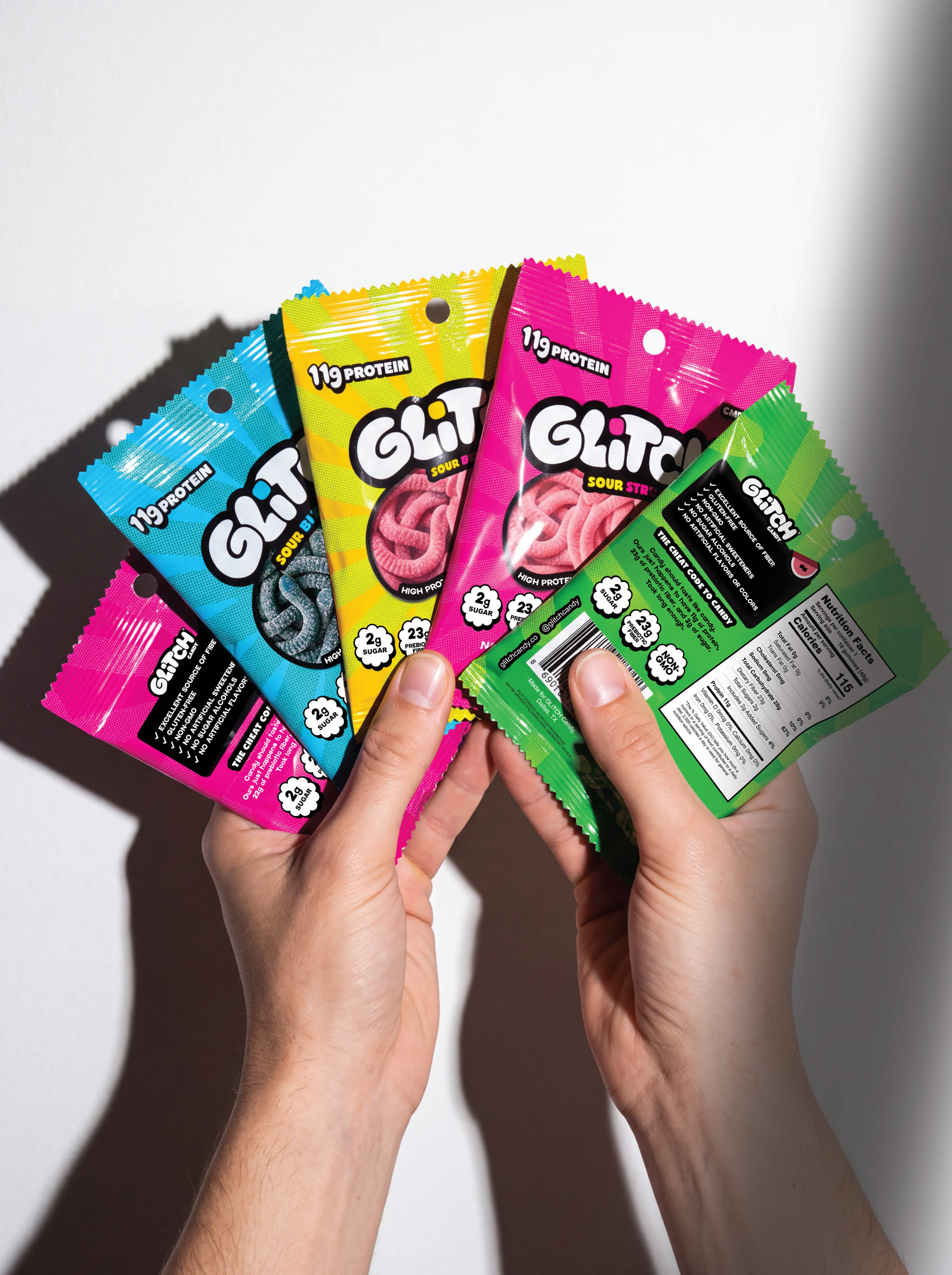 GLiTCH Cheat Code Candy packaging lifestyle