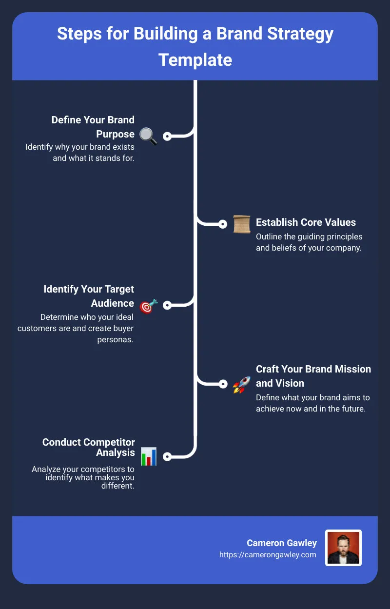 Steps for Building a Brand Strategy Template - building a brand strategy template infographic infographic-line-5-steps