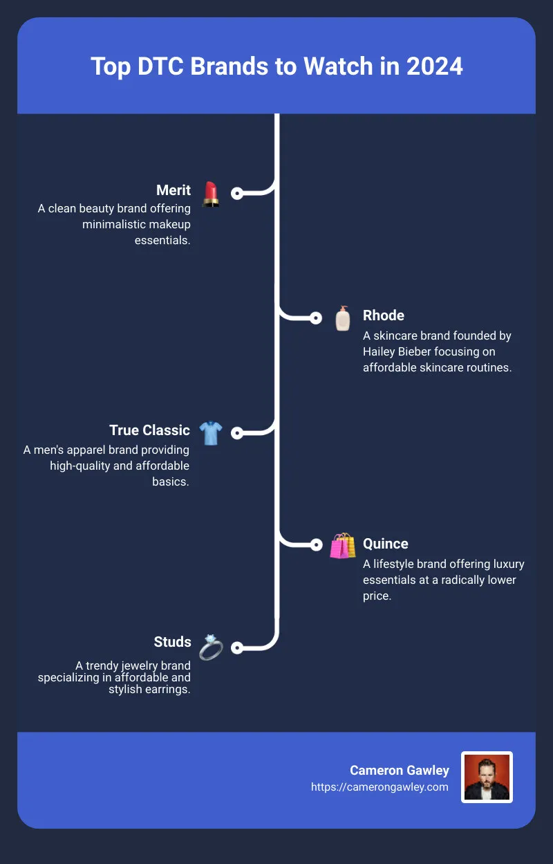 Top DTC Brands to Watch in 2024 - dtc brands infographic infographic-line-5-steps