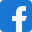 Logotipo de la letra 'f' de Facebook en blanco sobre un fondo azul.