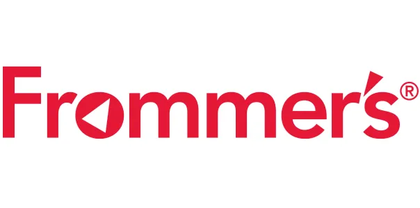 Frommer's logo text in red with a play button shape inside the letter O.