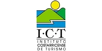 Logo of Instituto Costarricense de Turismo with sun, mountain, water, and green shapes.