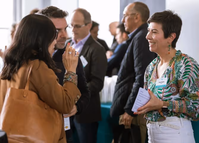 Tania at networking event