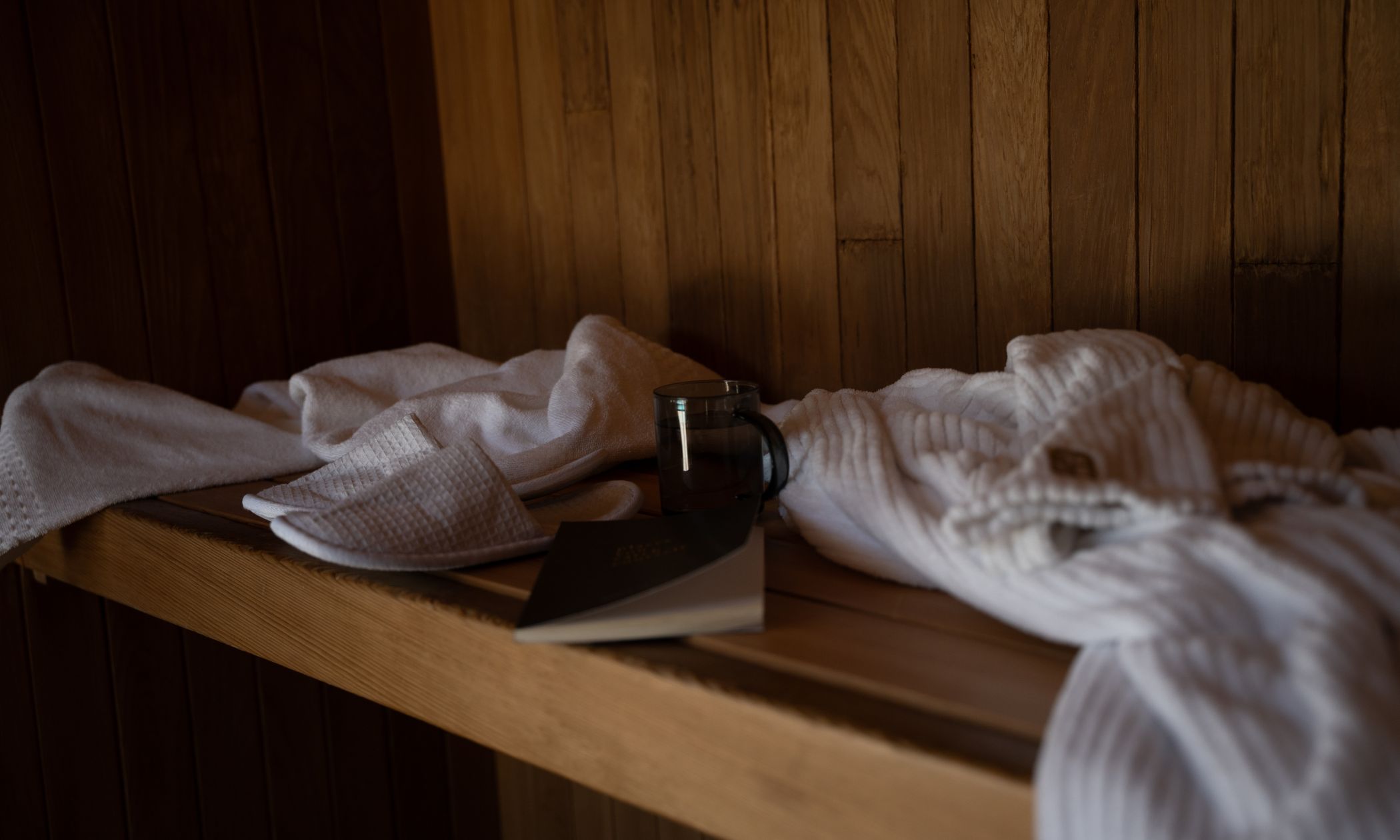 two robes in a sauna in whistler
