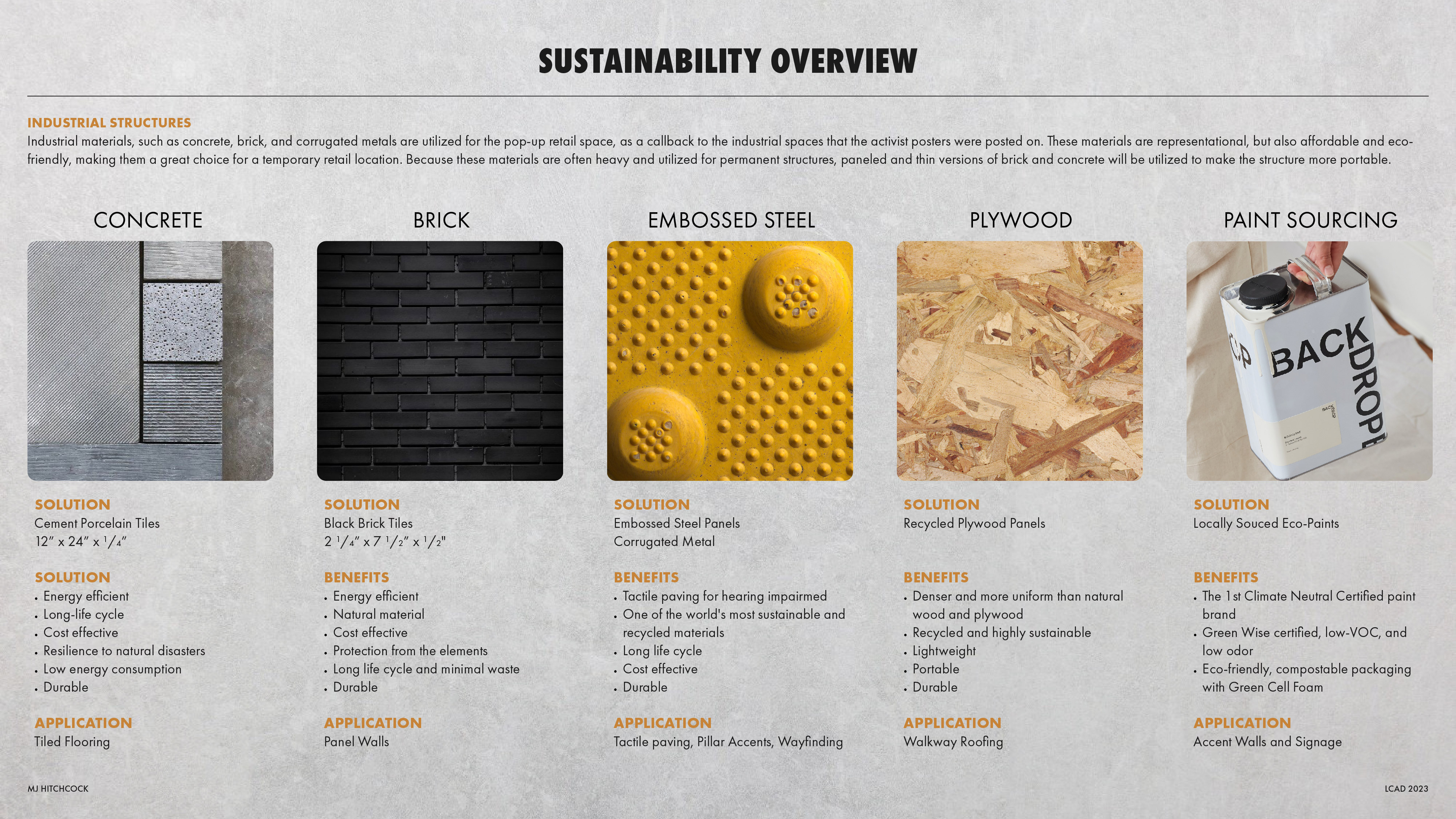 Friction: Pop Up Materials and Sustainability Overview