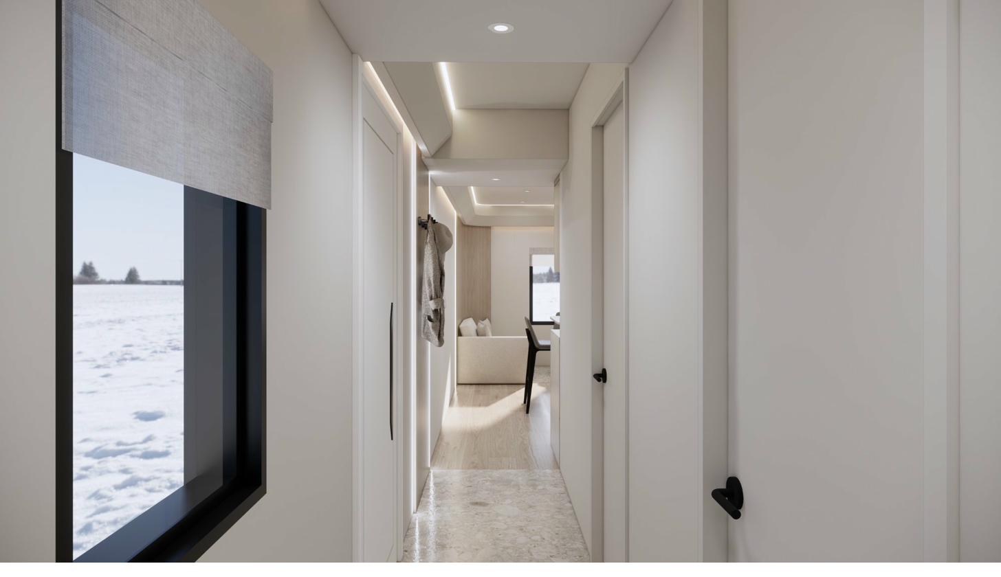 Capsule Nunavut interior hallway with LED lighting
