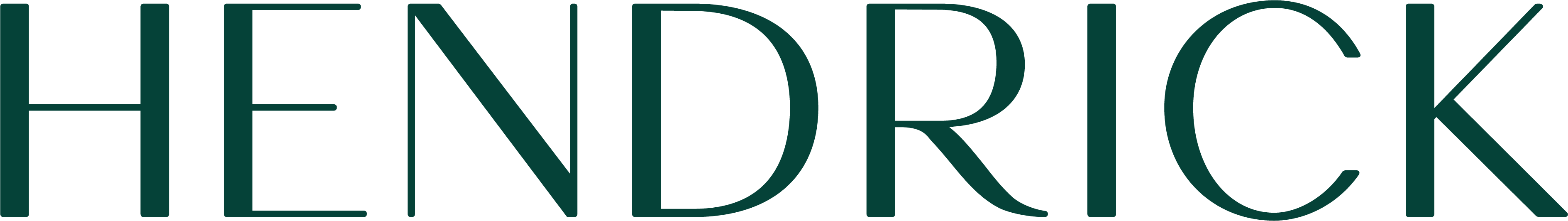 The word HENDRICK in large, dark green capital letters on a white background.