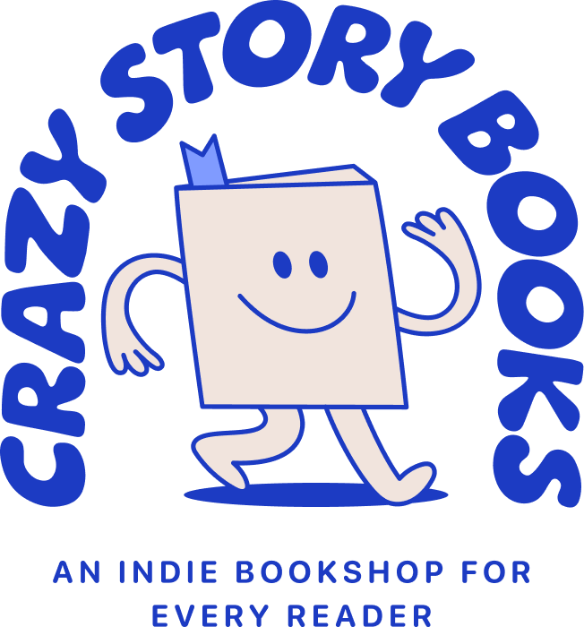 Logo and mascot for Crazy Story Books