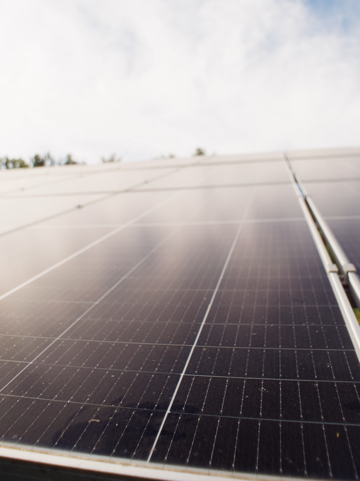 Commercial solar panels ready for decommissioning